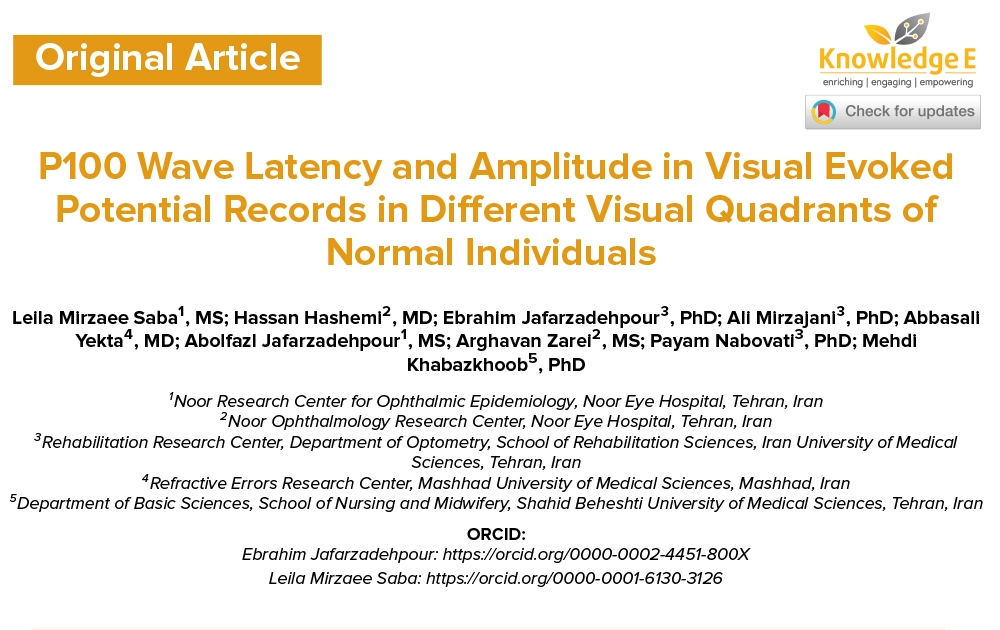 P100 Wave Latency and Amplitude in Visual Evoked Potential Records in Different
